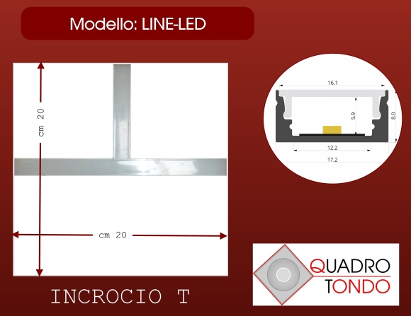 EUREKA Profilo LINE-LED Cartongesso e alluminio Tipo T LL008 - Clicca l'immagine per chiudere